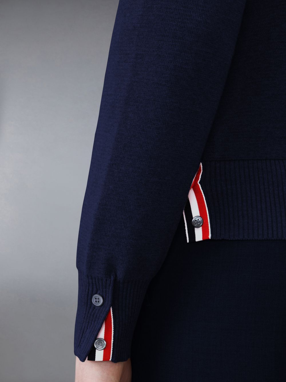 Cardigan Thom Browne Cotton Milano V-Neck Masculino Azuis | SNL50K13665