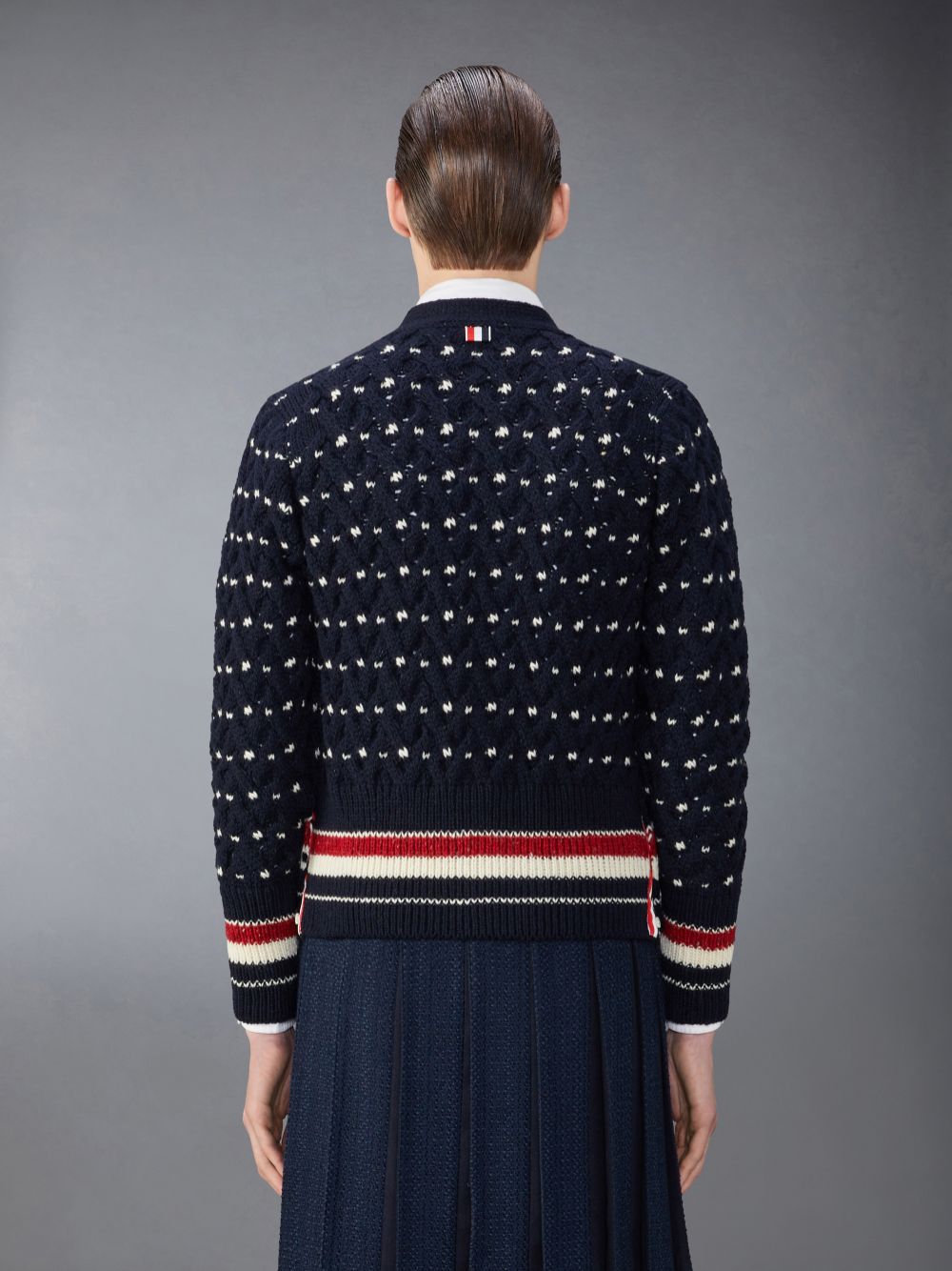 Cardigan Thom Browne Donegal Cable Classic Masculino Azuis | MVU76J10137