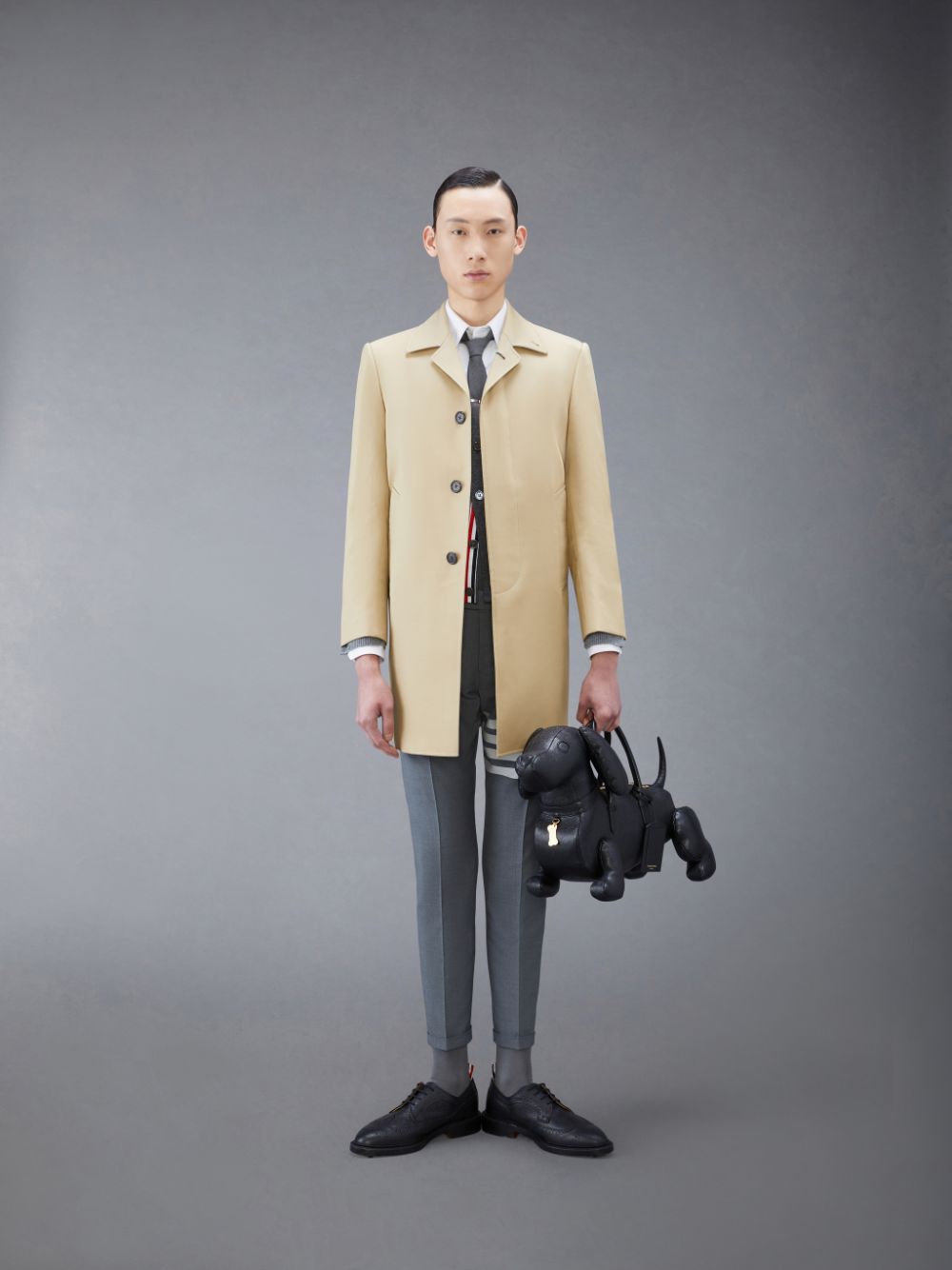 Cardigan Thom Browne Funmix Cashmere 4-Bar V-Neck Masculino Cinzentas | KWU02L60081