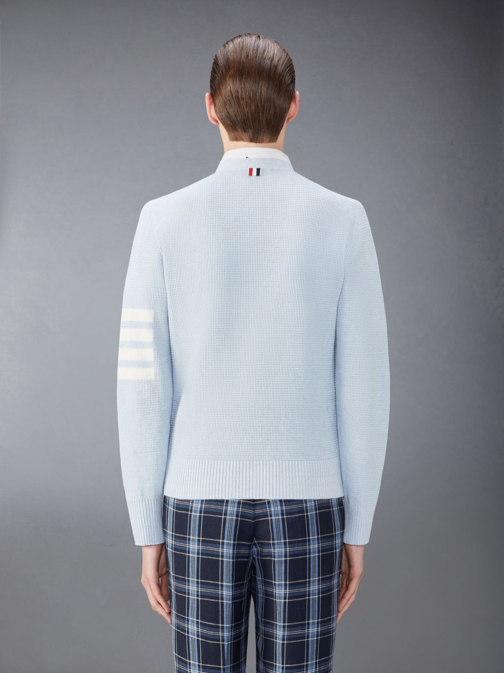 Cardigan Thom Browne Linen Cotton 4-Bar Relaxed Fit Masculino Azuis | UYO61L80571