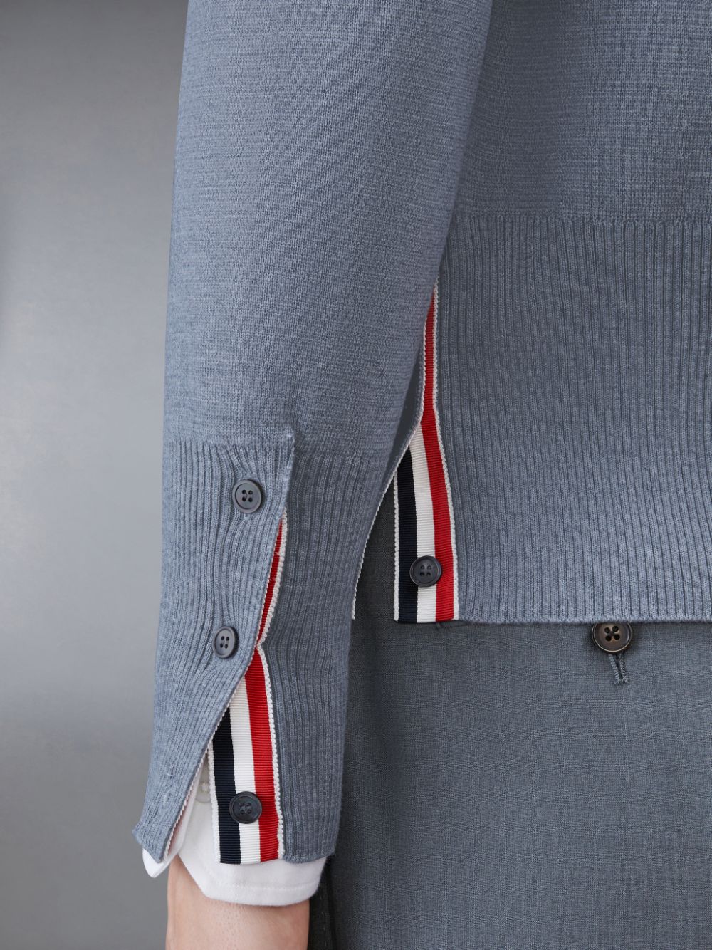 Cardigan Thom Browne Wool 4-Bar V-Neck Masculino Cinzentas | DHA90W47105