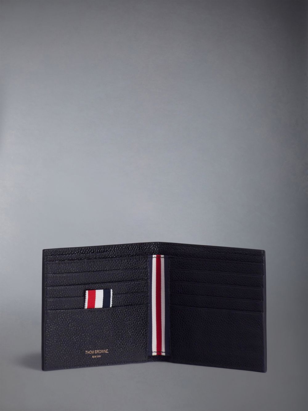 Carteiras Thom Browne Pebble Grain Bifold Masculino Pretas | KVO52N23830