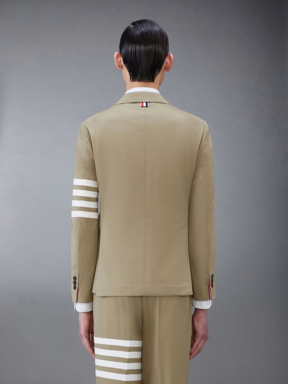 Casacos Thom Browne Cotton Twill 4-Bar Unconstructed Classic Sport Masculino Bege | REC64E41756