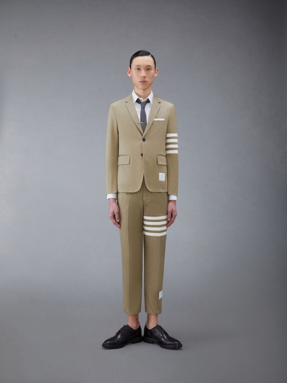 Casacos Thom Browne Cotton Twill 4-Bar Unconstructed Classic Sport Masculino Bege | REC64E41756