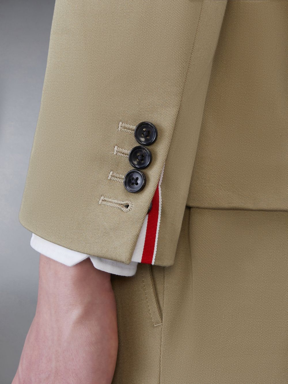 Casacos Thom Browne Cotton Twill 4-Bar Unconstructed Classic Sport Masculino Bege | REC64E41756