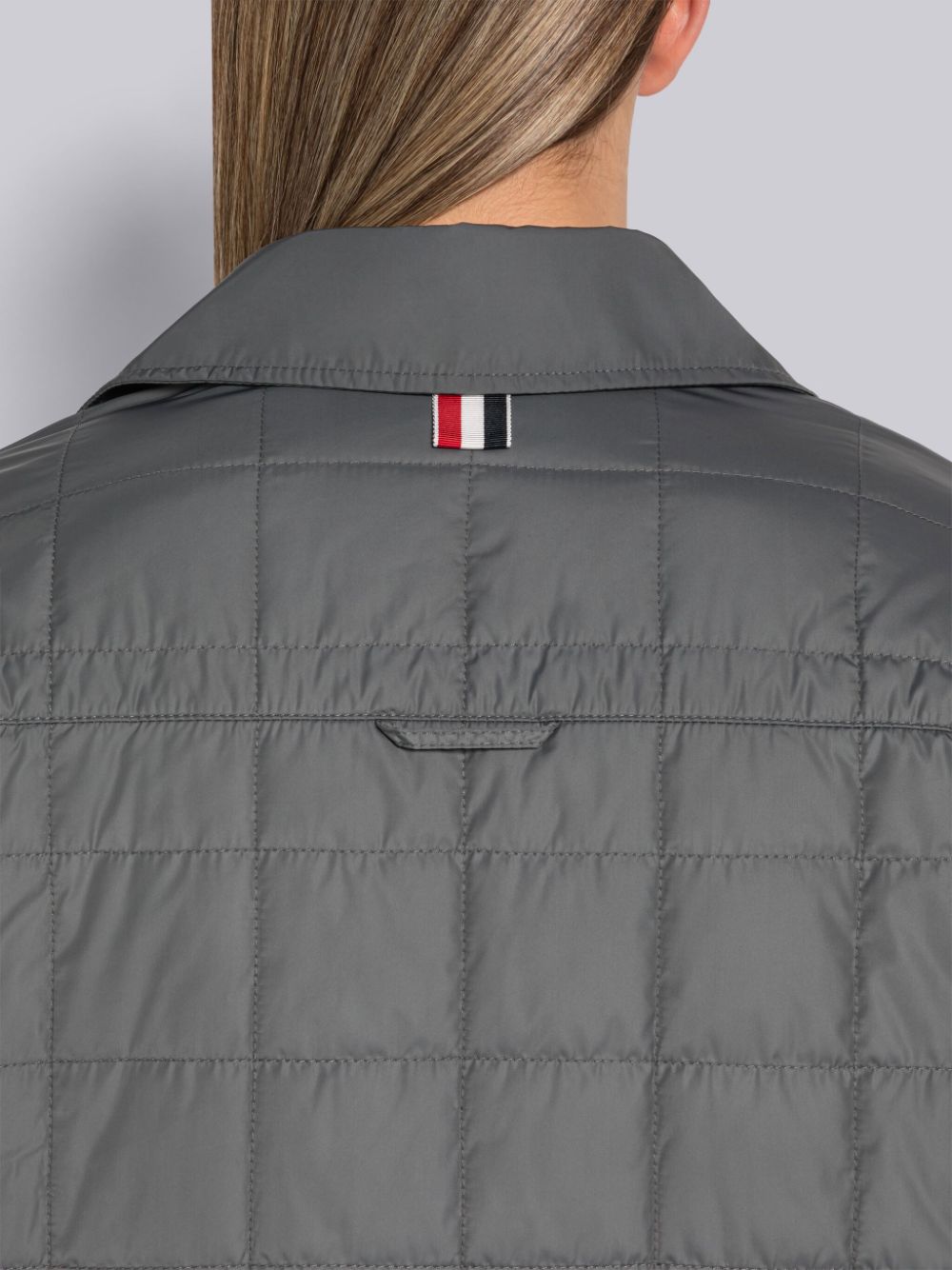 Casacos Thom Browne Poly Twill Quilted Tech Down 4-Bar Shirt Feminino Cinzentas | NRK70L29335