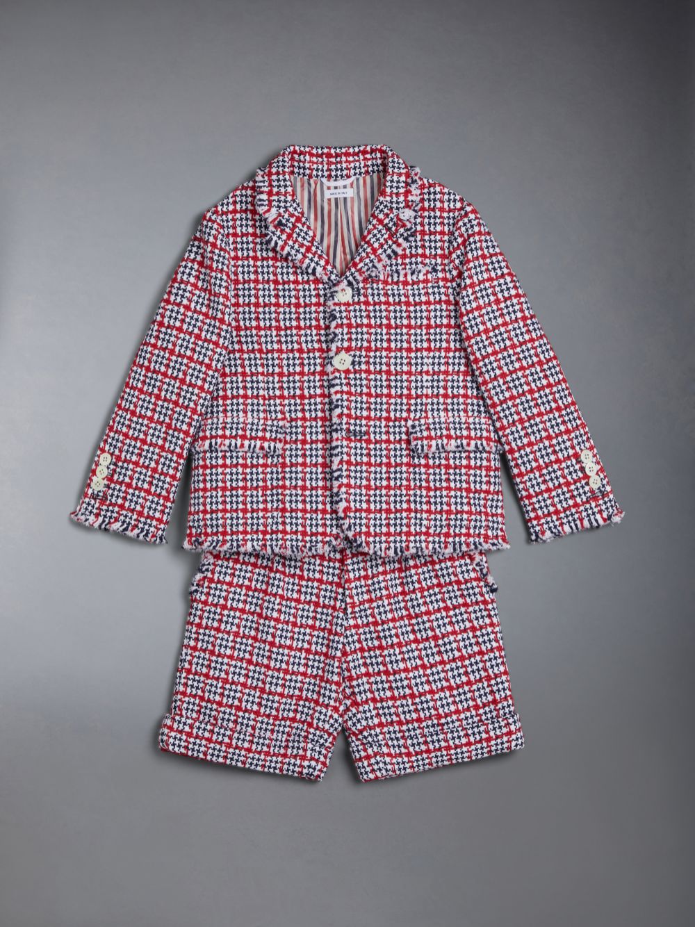 Casacos Thom Browne Summer Tweed Fray Sport Menina Branco | PAI68H71111
