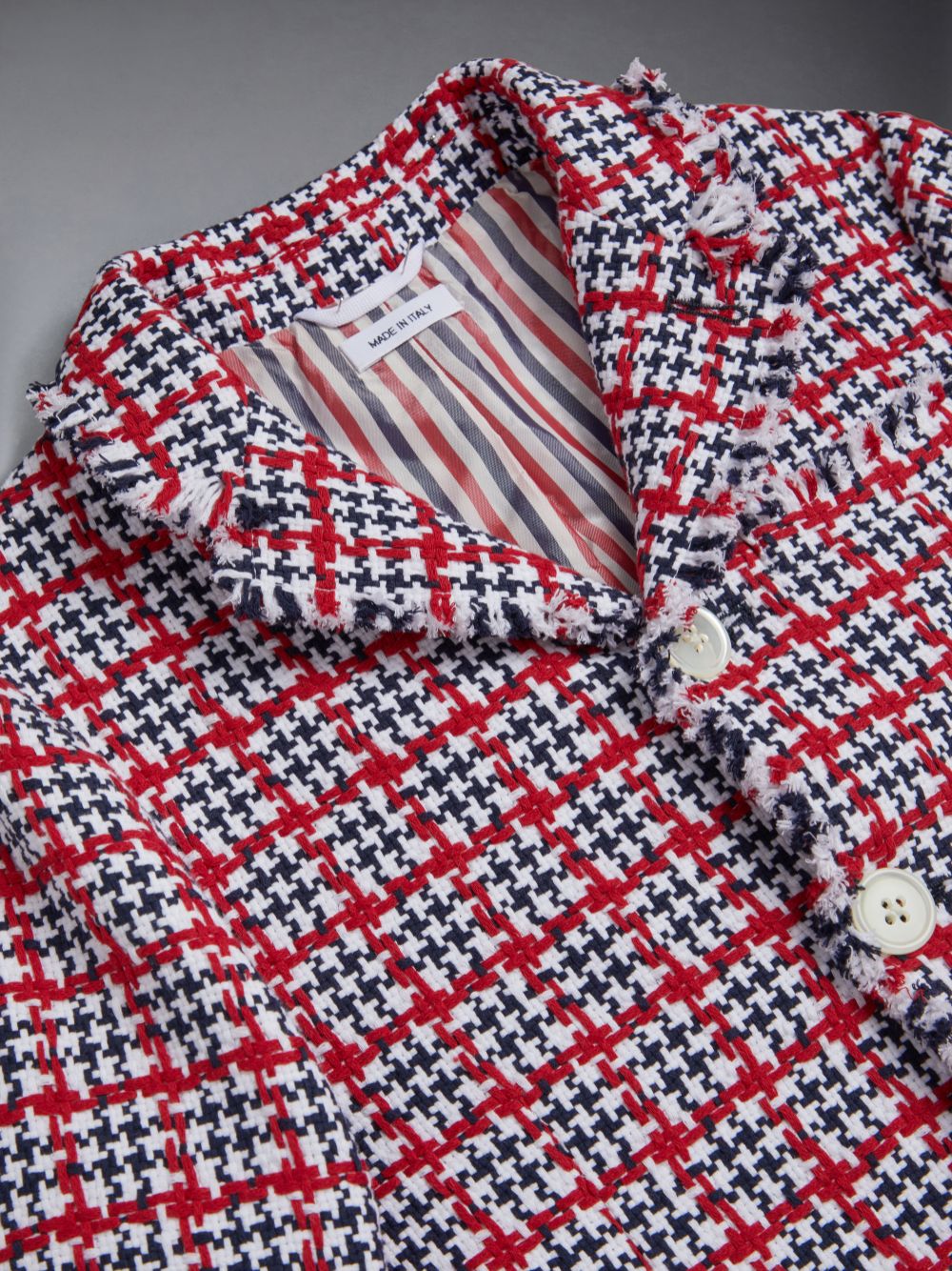Casacos Thom Browne Summer Tweed Fray Sport Menina Branco | PAI68H71111