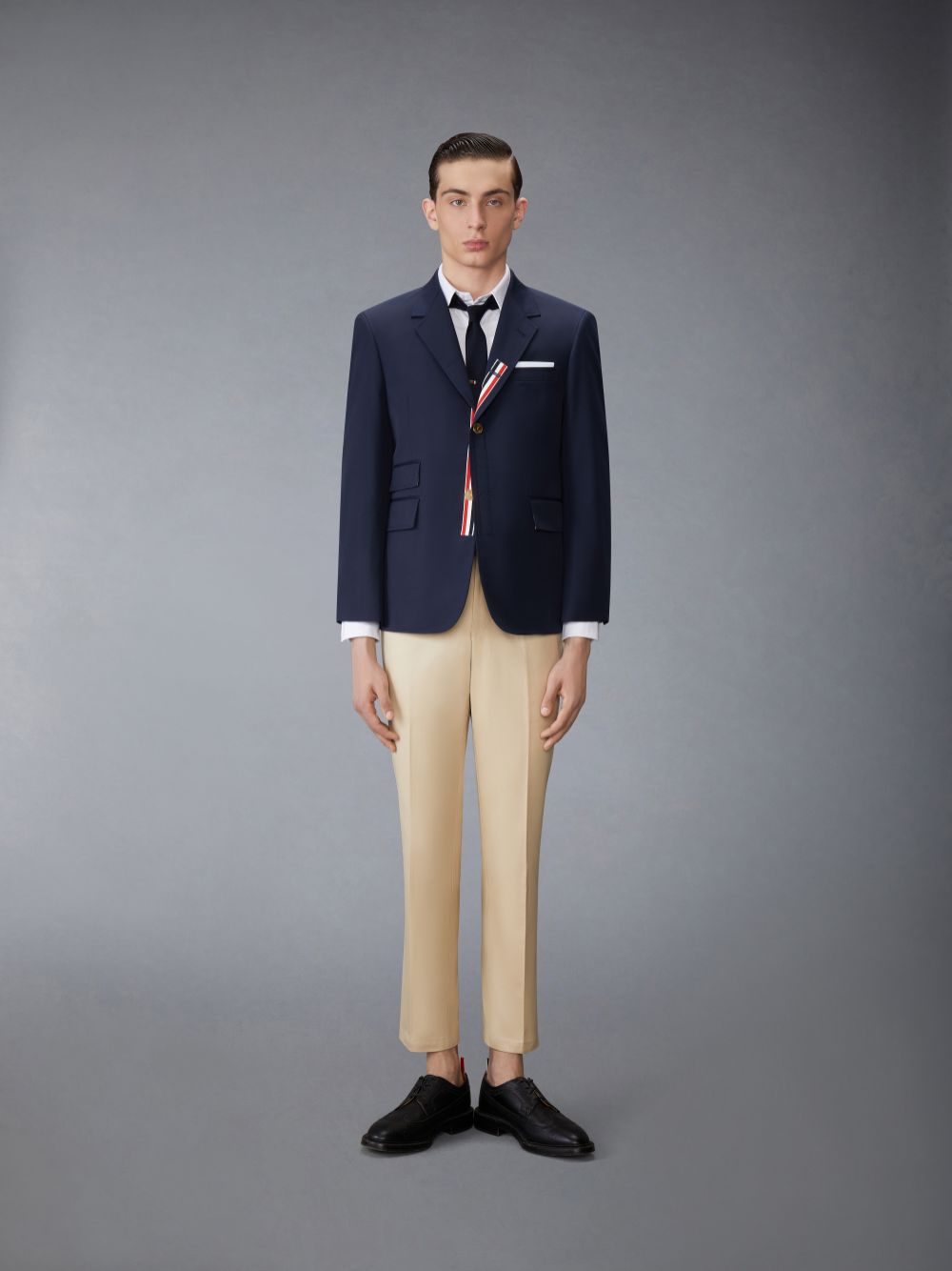 Casacos Thom Browne Typewriter Cloth Grosgrain Placket Sport Masculino Azuis | HEQ95B35558