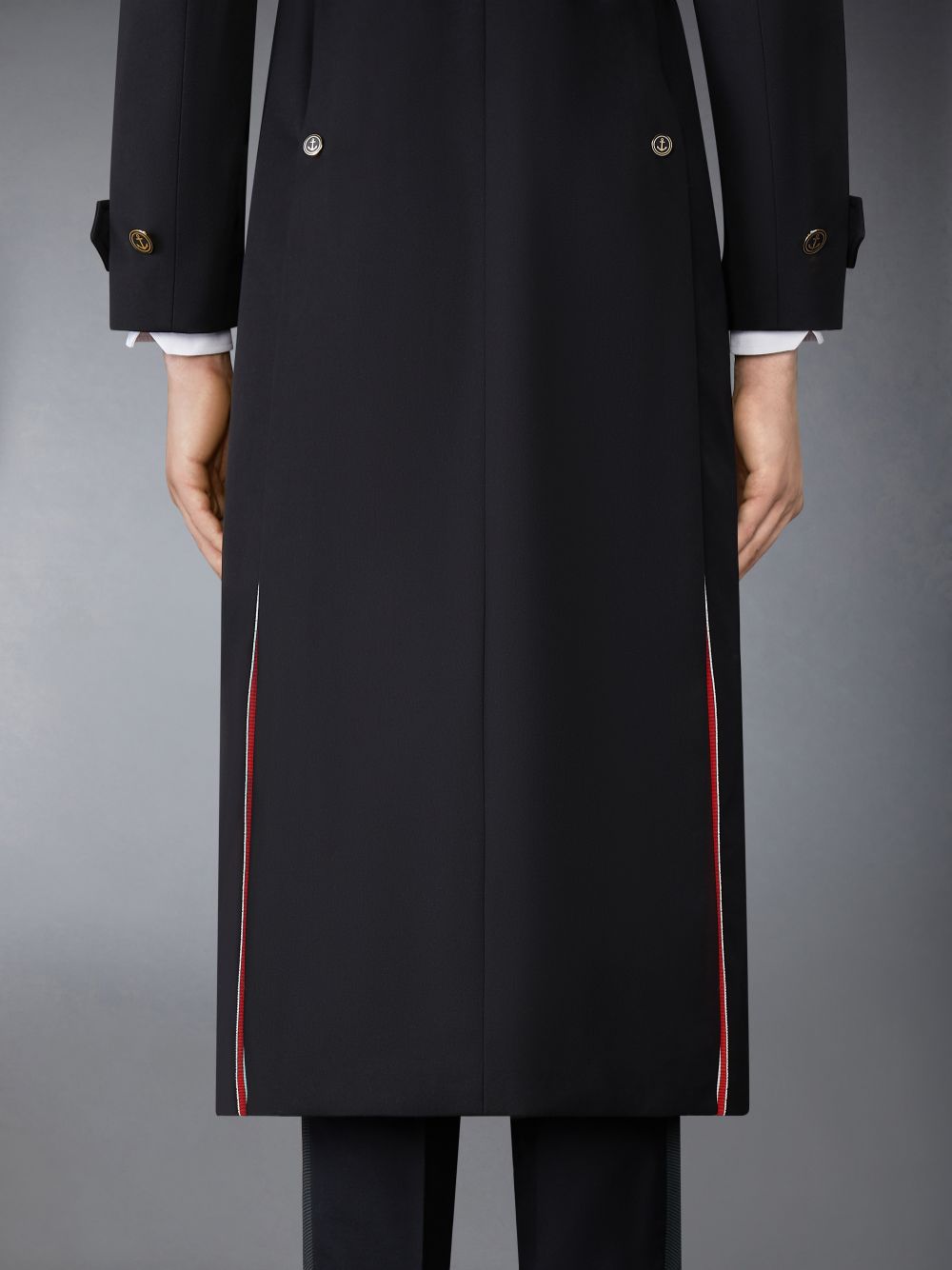 Casacos Thom Browne Waterproof Cotton Twill Elongated Trench Masculino Pretas | DVX14Y53558