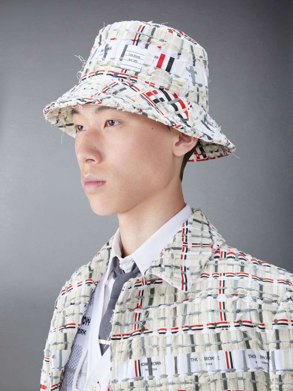 Chapéu De Balde Thom Browne Deconstructed Tweed Masculino Laranja | AQT69R54931