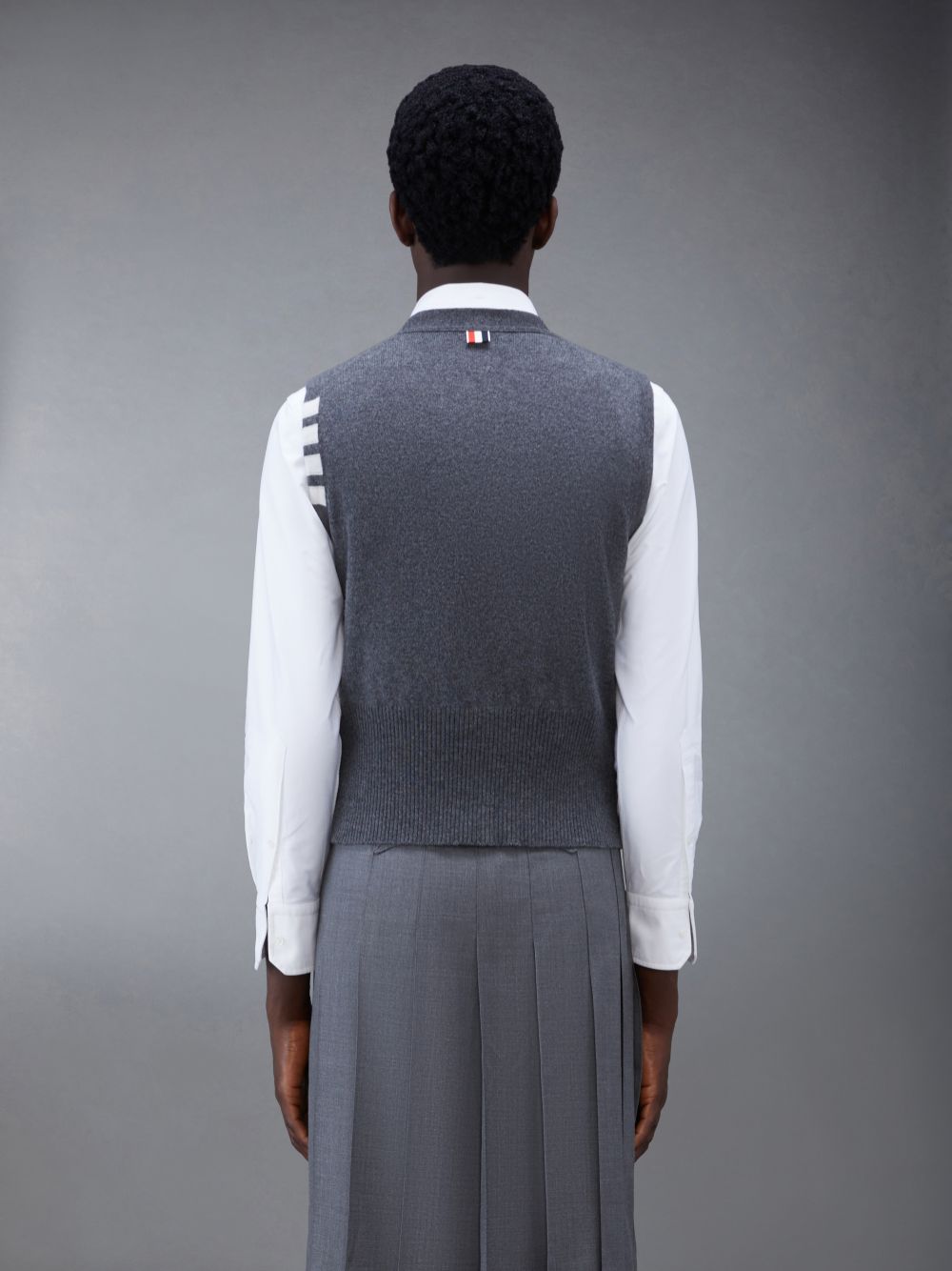 Colete Thom Browne Cashmere 4-Bar Classic V-Neck Cardigan Masculino Cinzentas | DJJ63L39697