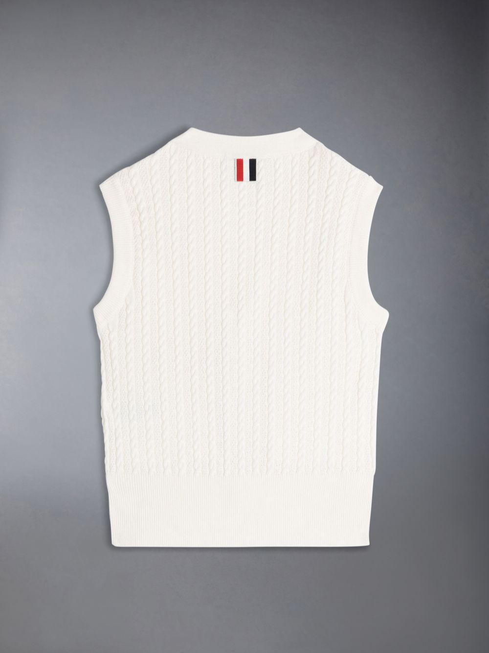 Colete Thom Browne Cotton Cable Knit V-neck Cardigan Menino Branco | ZGH57R89799