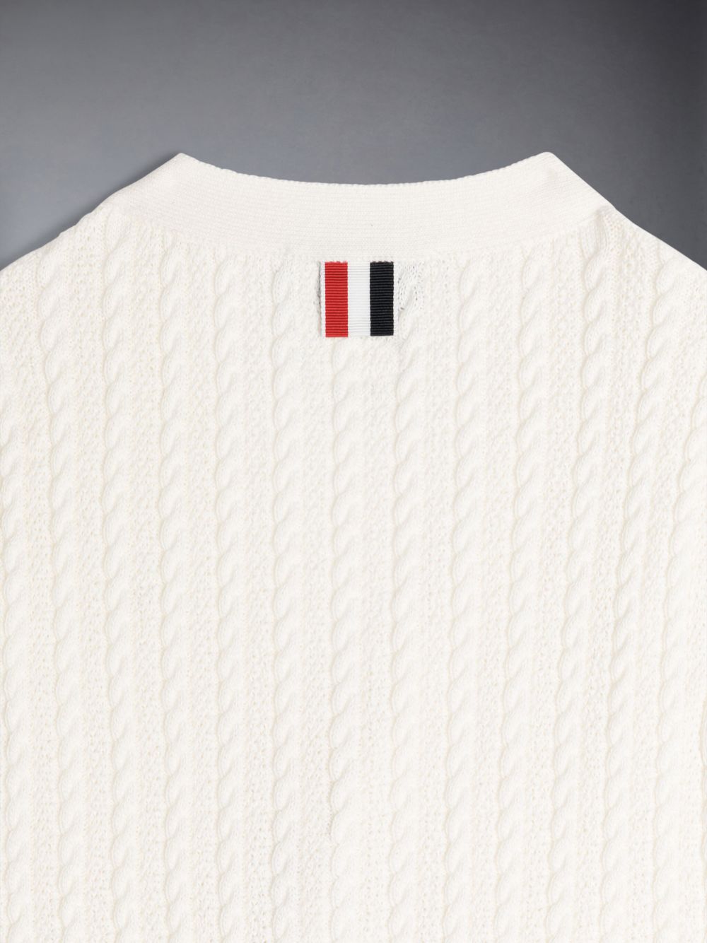 Colete Thom Browne Cotton Cable Knit V-neck Cardigan Menino Branco | ZGH57R89799