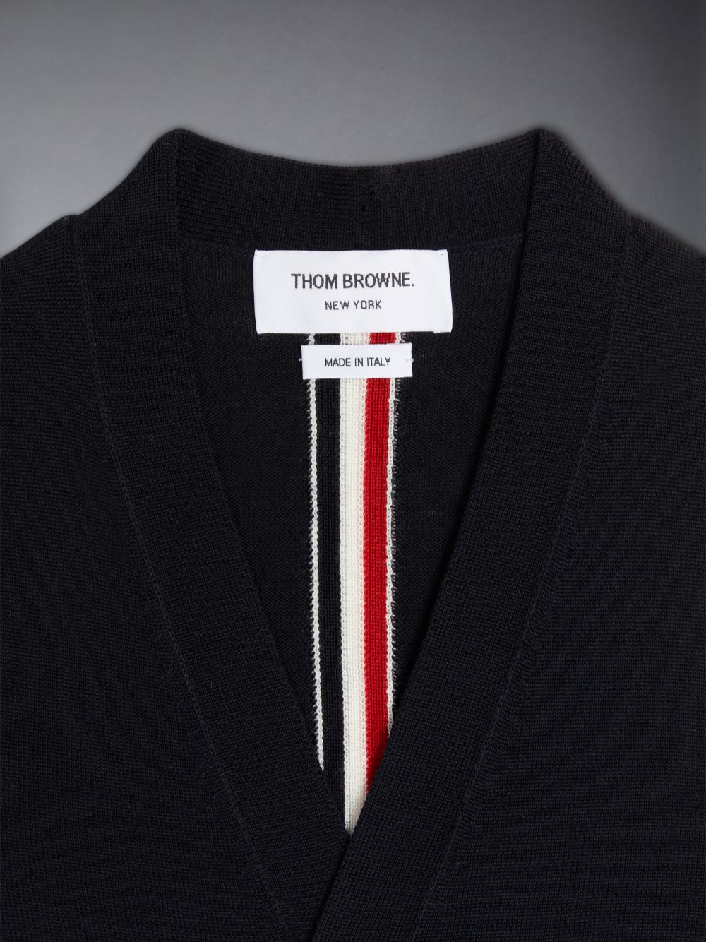 Colete Thom Browne Wool Stripe V-neck Cardigan Menino Azuis | XTP10U66823