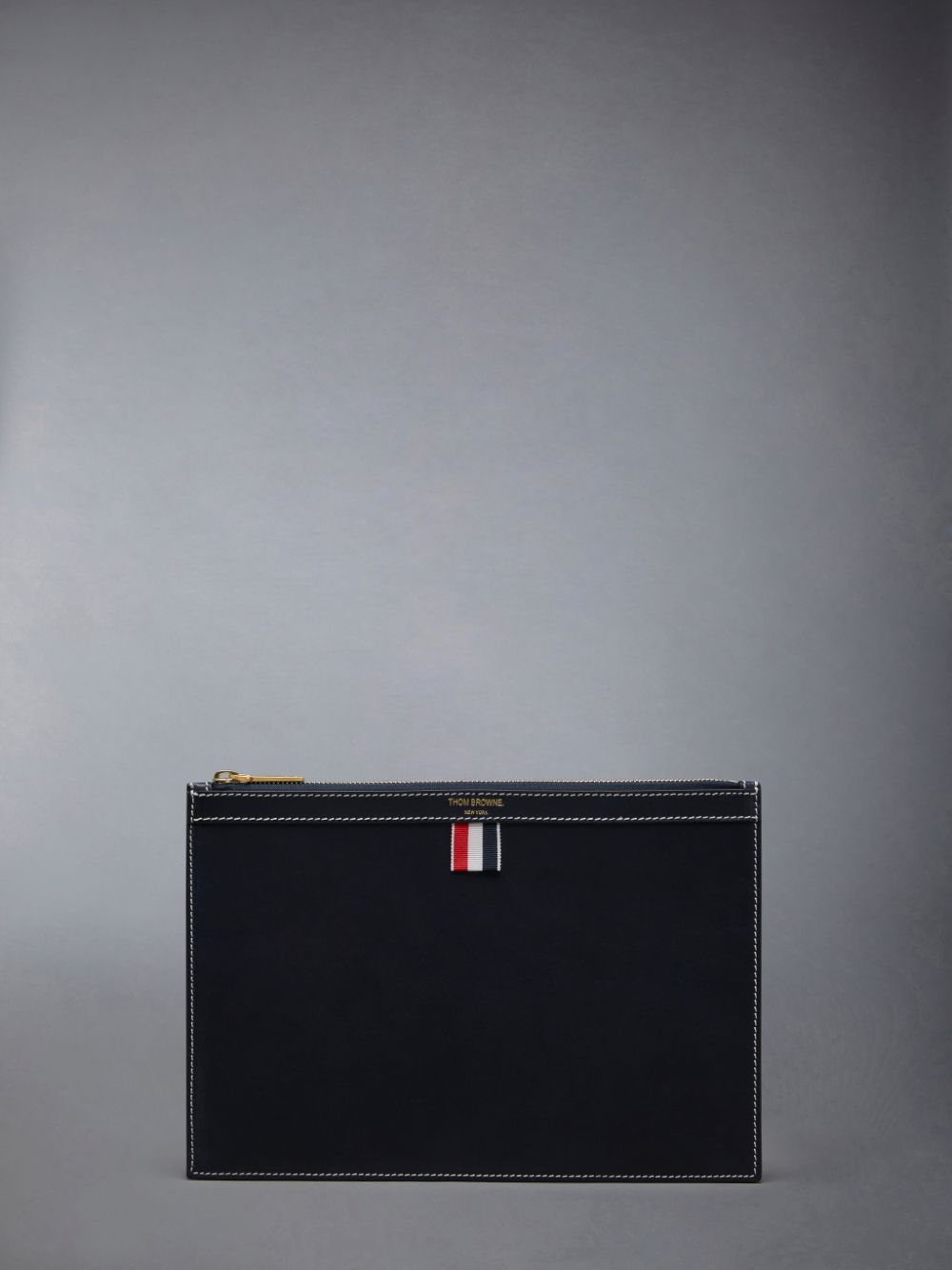 Estojo De Cartão Thom Browne Vacchetta Leather Small Feminino Azuis | IGJ83J36596