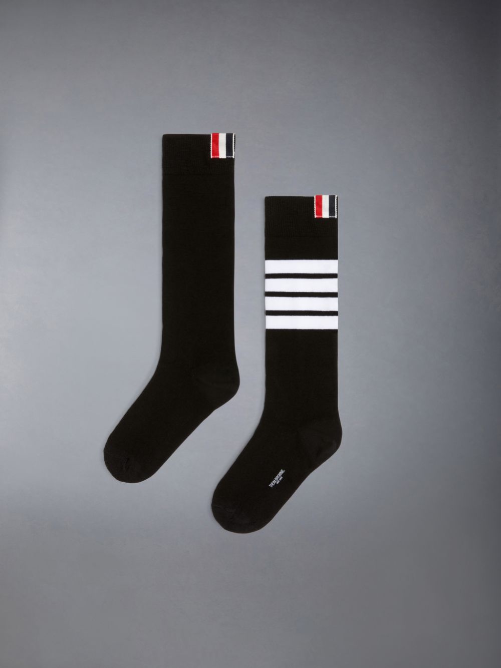 Meias Thom Browne Cotton 4-Bar Knee High Menina Pretas | UYW06D10227