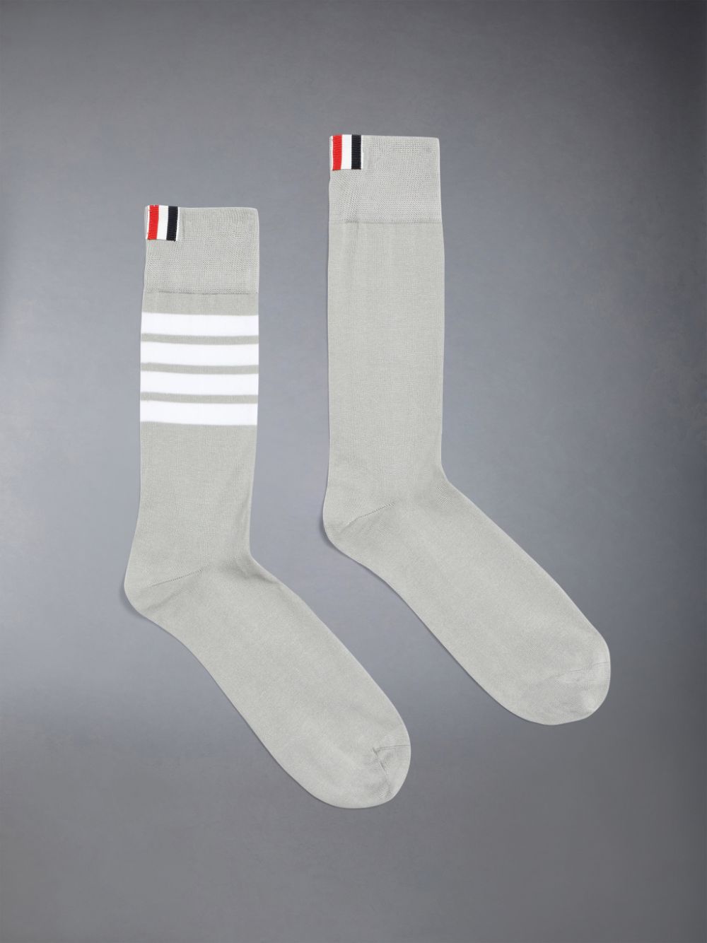 Meias Thom Browne Lightweight Cotton 4-Bar Mid-calf Masculino Cinzentas | RTR64D91657