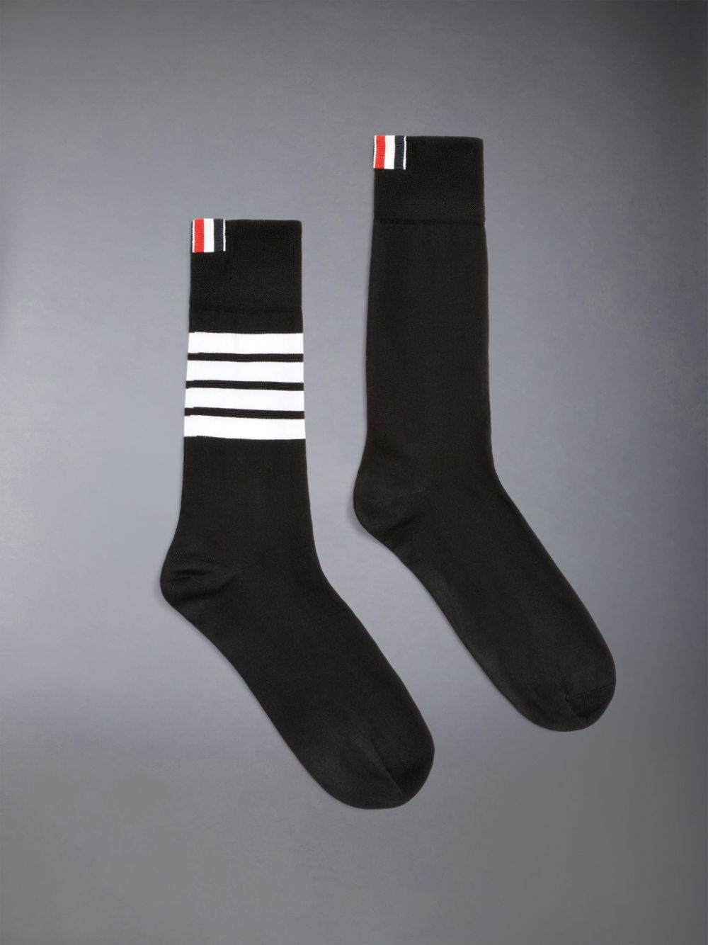 Meias Thom Browne Lightweight Cotton 4-Bar Mid-calf Feminino Pretas | RPF56X48248