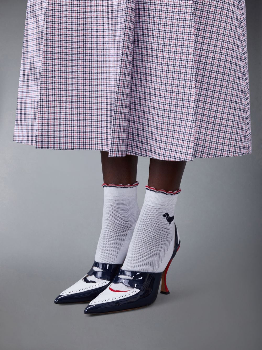 Mocassins Thom Browne Patent Slingback Curved Heel Penny Feminino Pretas | NTT09M84952