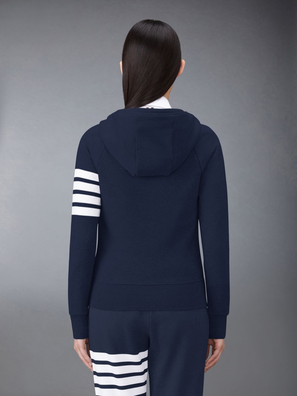 Moletom com Capuz Thom Browne Classic Loopback Full Zip Feminino Azuis | GXM33F75283