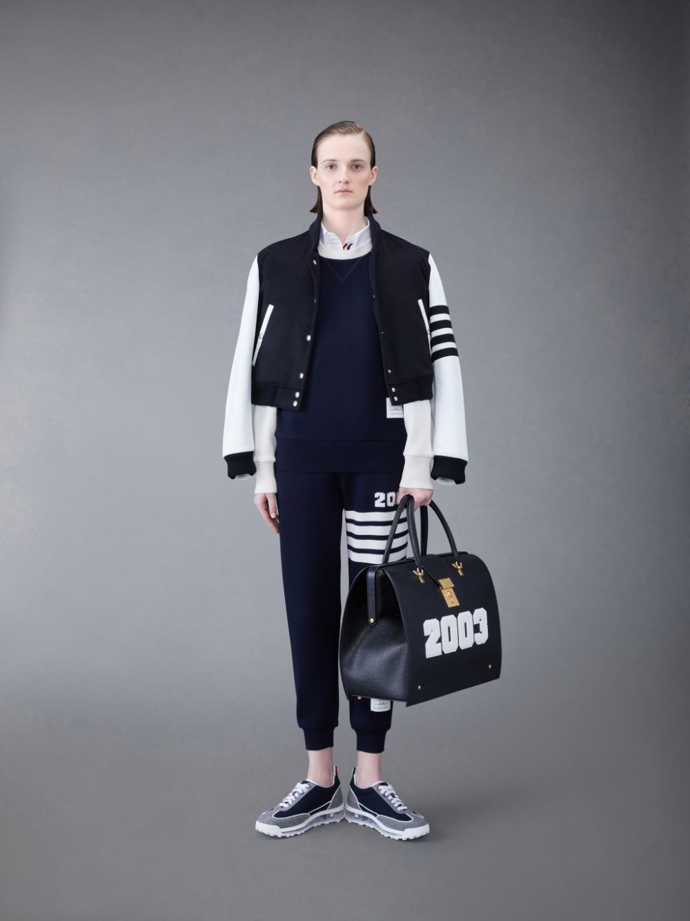 Moletons Thom Browne CASHMERE WAFFLE 2003 4-BAR Feminino Azuis | HZB26A79577