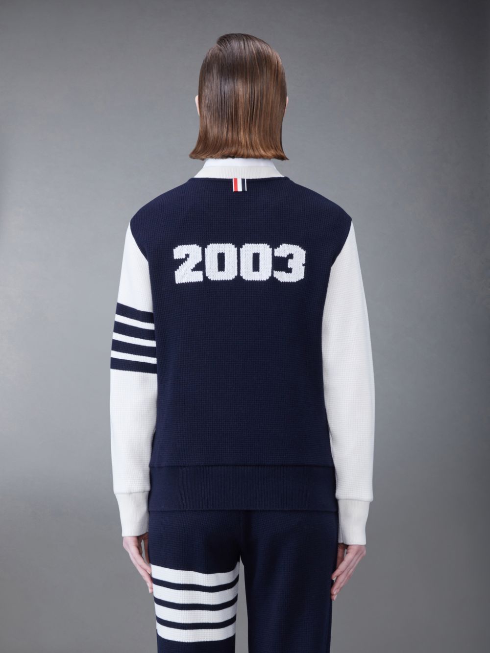 Moletons Thom Browne CASHMERE WAFFLE 2003 4-BAR Feminino Azuis | HZB26A79577