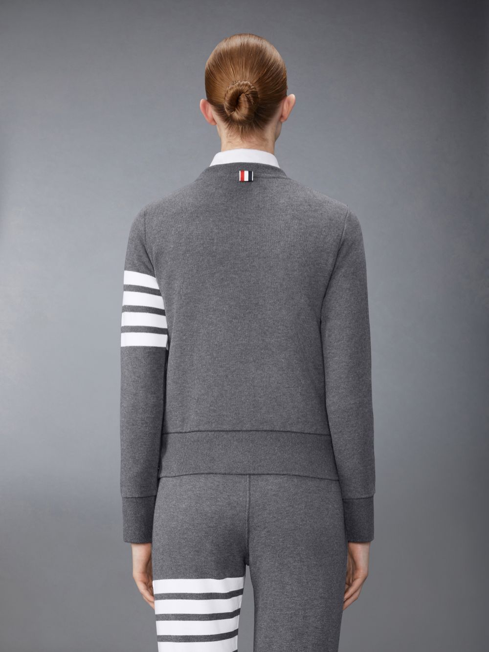 Moletons Thom Browne Dark Classic Loop Back Engineered 4-Bar Crew Neck Feminino Cinzentas | BSD60N15031