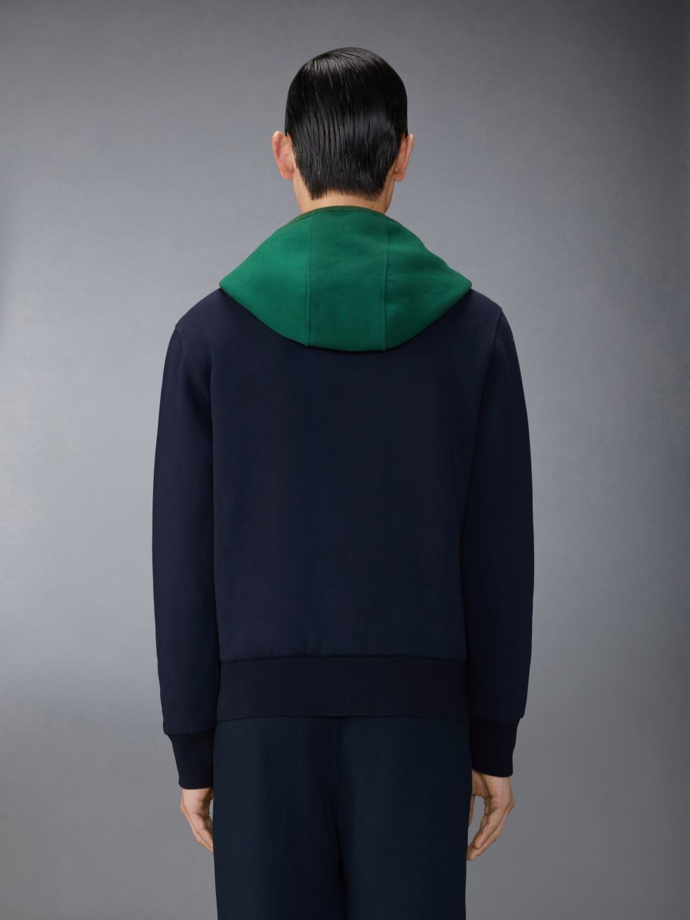 Pulôver Thom Browne Brushed Color Blocked Hoodie Masculino Azuis | BTP47E75876