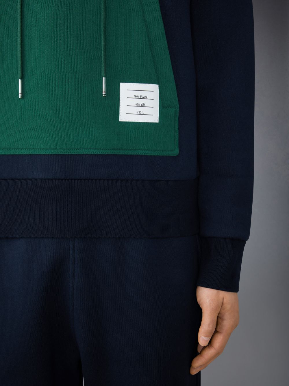 Pulôver Thom Browne Brushed Color Blocked Hoodie Masculino Azuis | BTP47E75876