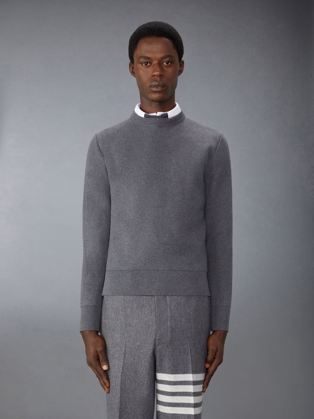 Pulôver Thom Browne Cotton Milano Stitch Masculino Cinzentas | NCJ51G47952