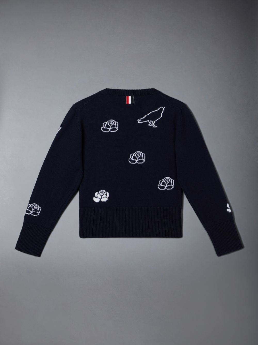 Pulôver Thom Browne Fine Merino Wool Rose and Raven Menina Azuis | ICG95R73822