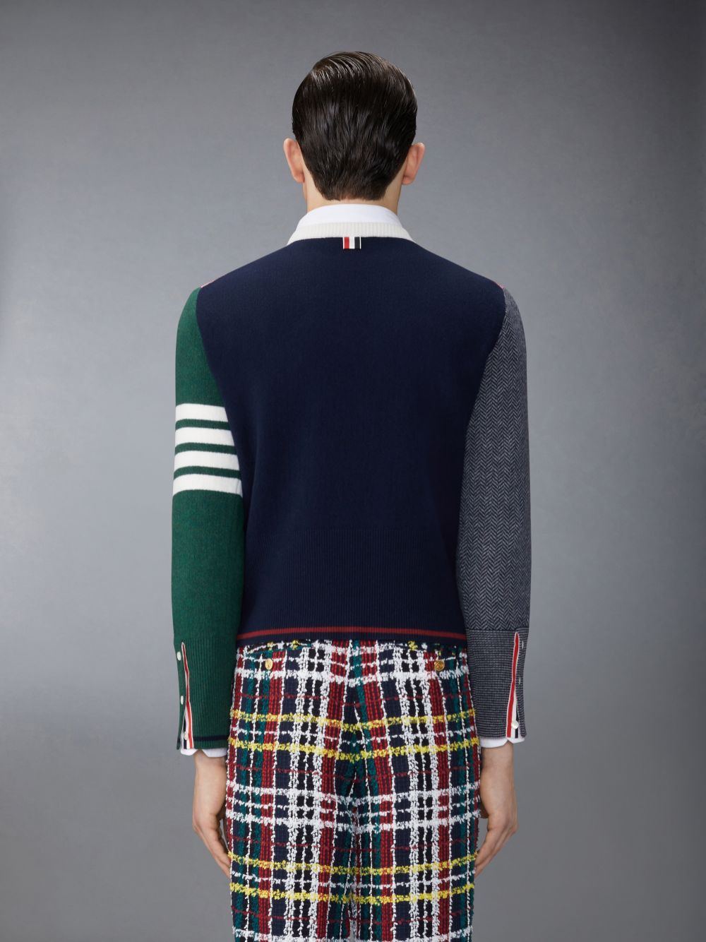 Pulôver Thom Browne Funmix Merino Wool Herringbone Float Jacquard 4-Bar Classic Crew Neck Masculino Vermelhas | RZS71J39192
