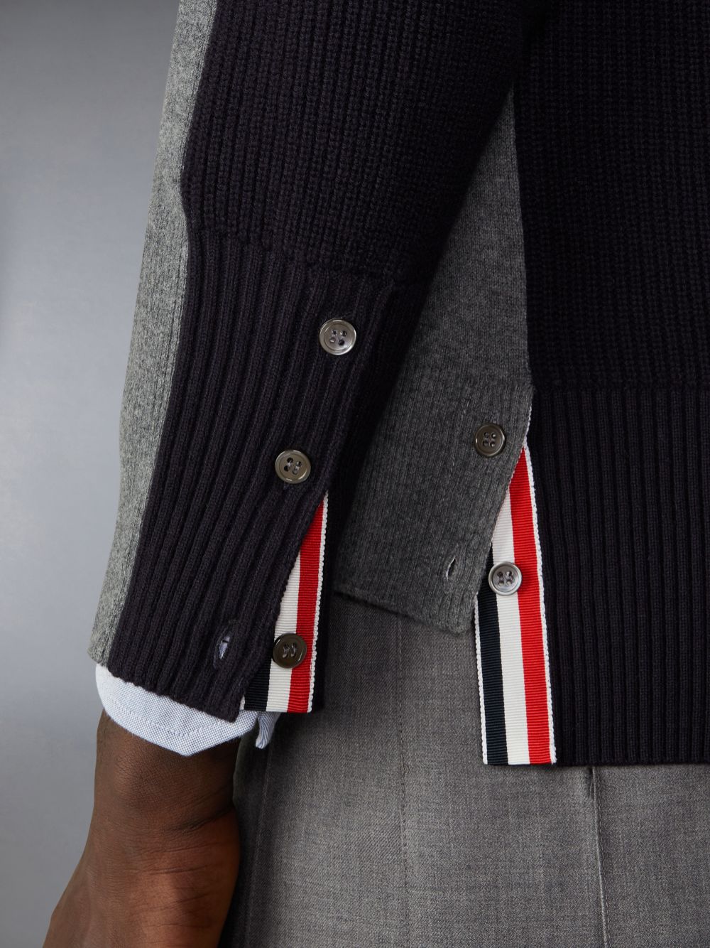 Pulôver Thom Browne Merino Wool 2 in 1 Half 4-Bar Masculino Cinzentas | XYV36E13890