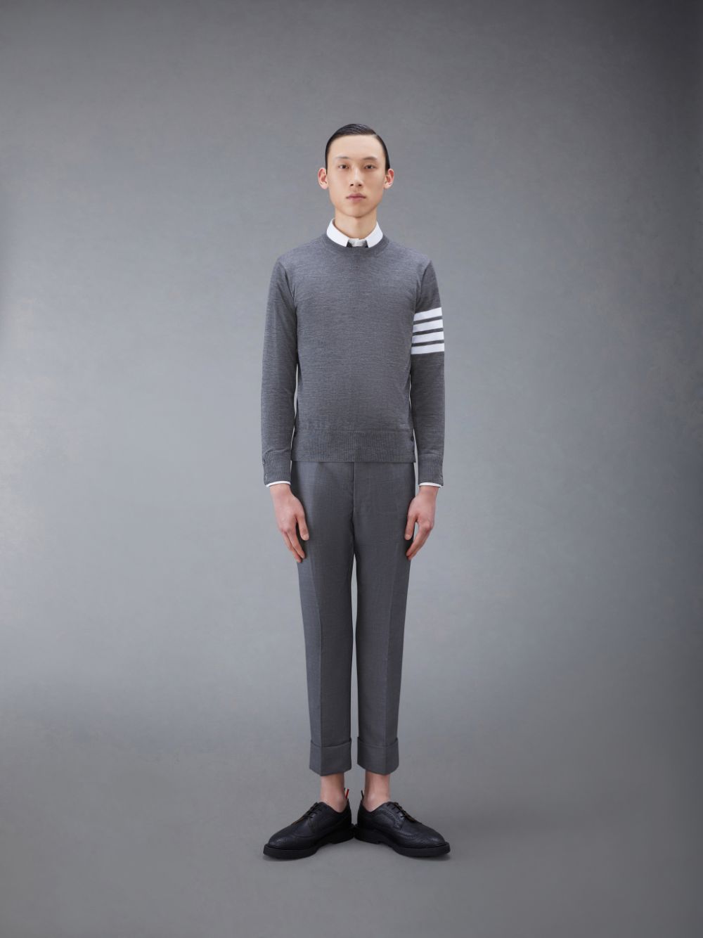 Pulôver Thom Browne Wool 4-Bar Masculino Cinzentas | DGN69N39341