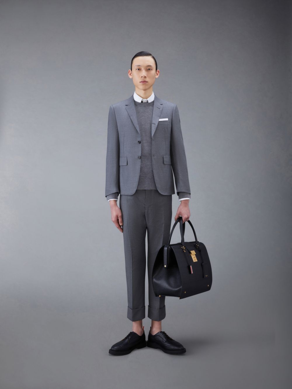 Pulôver Thom Browne Wool 4-Bar Masculino Cinzentas | DGN69N39341