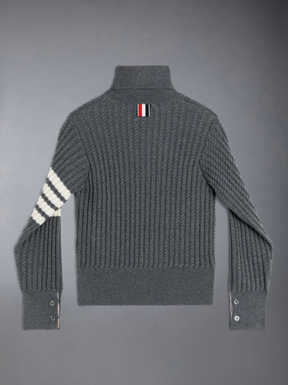 Pulôver Thom Browne Wool Cable Knit 4-Bar Menino Cinzentas | OJX39X89172