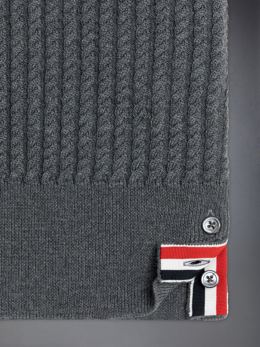 Pulôver Thom Browne Wool Cable Knit 4-Bar Menino Cinzentas | OJX39X89172