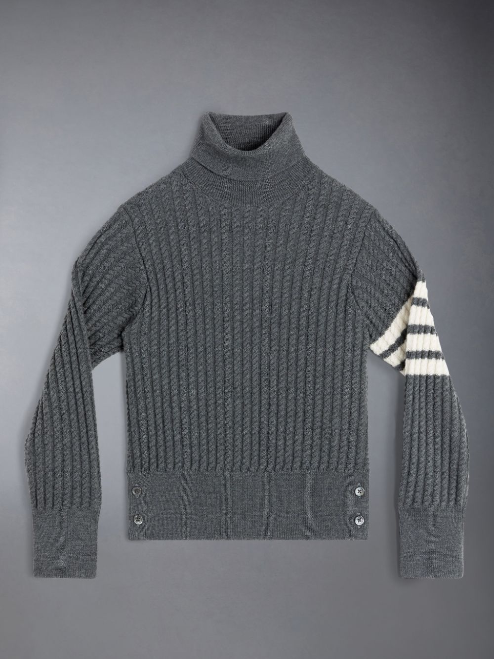 Pulôver Thom Browne Wool Cable Knit 4-Bar Menino Cinzentas | OJX39X89172