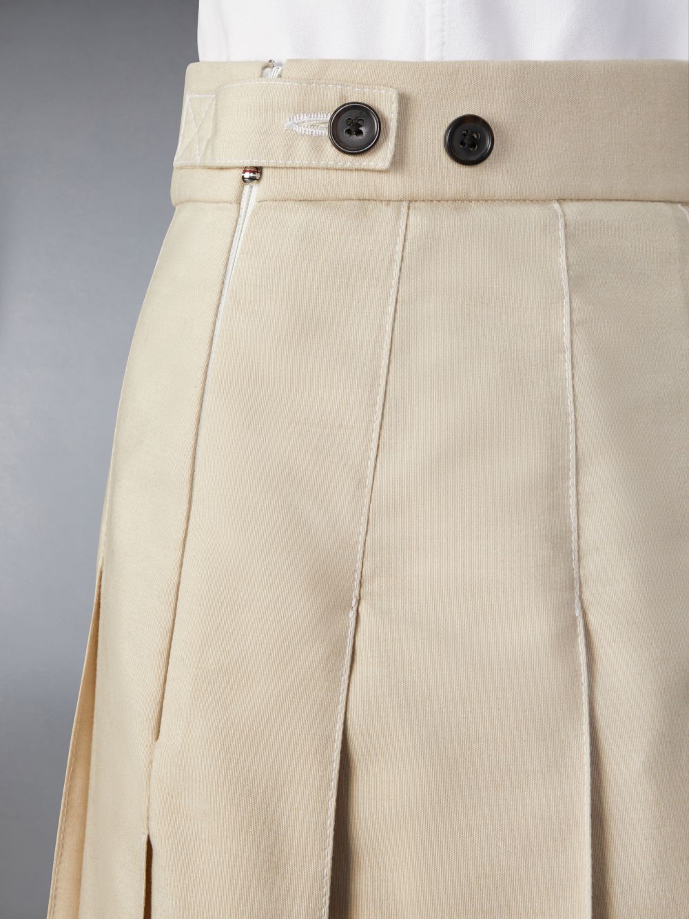 Saias Thom Browne Classic Typewriter Midi Pleated Feminino Bege | XXH92W55391