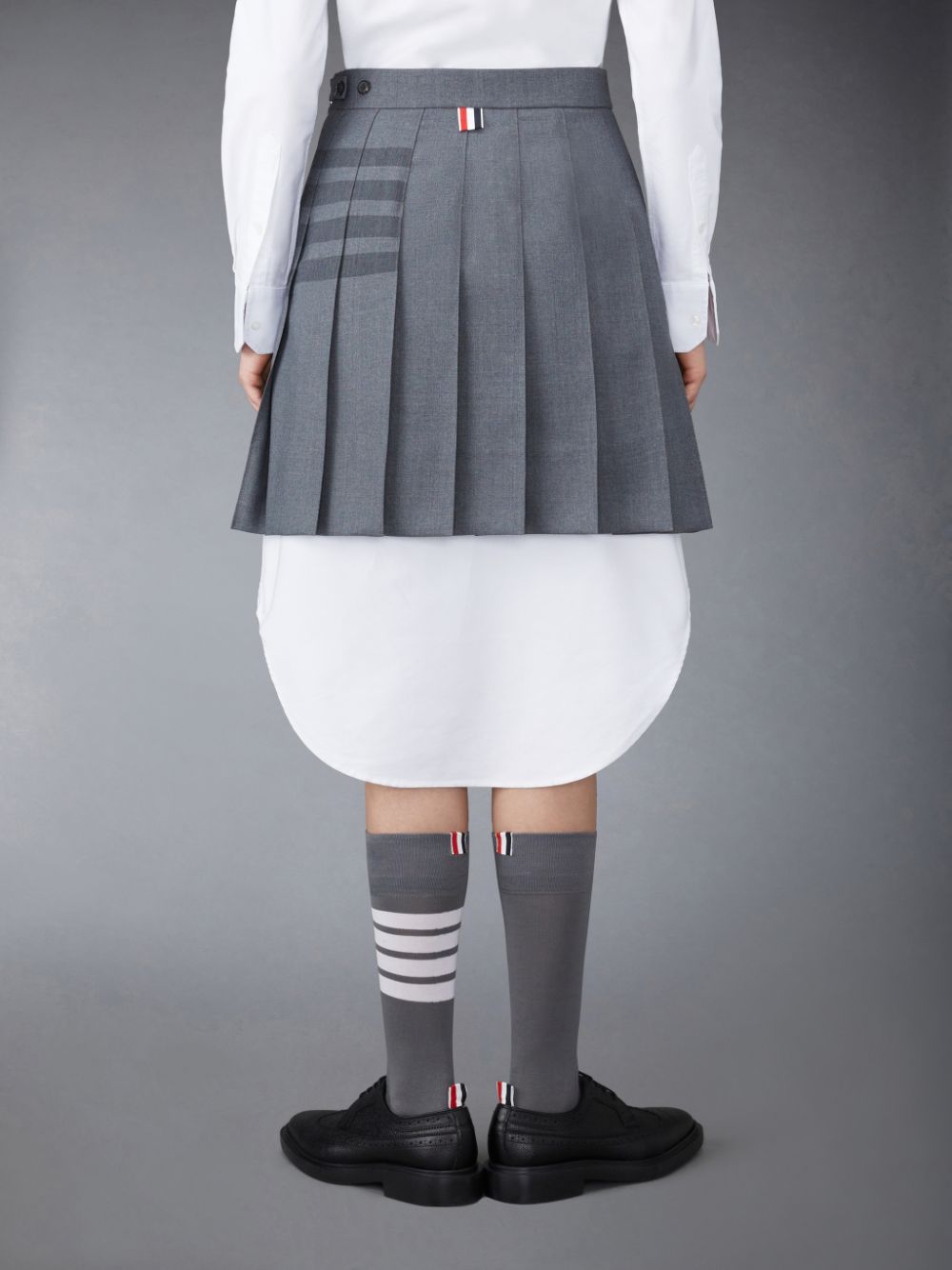 Saias Thom Browne Twill School Uniform 4-Bar Pleated Mini Feminino Cinzentas | CGA42P56828