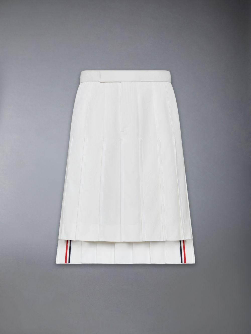 Saias Thom Browne Typewriter Self Tipping Midi Classic Pleated Masculino Branco | TTB92V71367