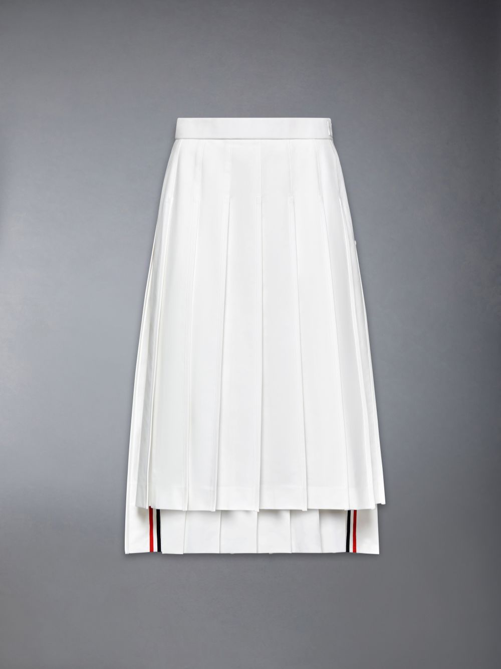 Saias Thom Browne Typewriter Self Tipping Midi Pleated Feminino Branco | UDE17R90615