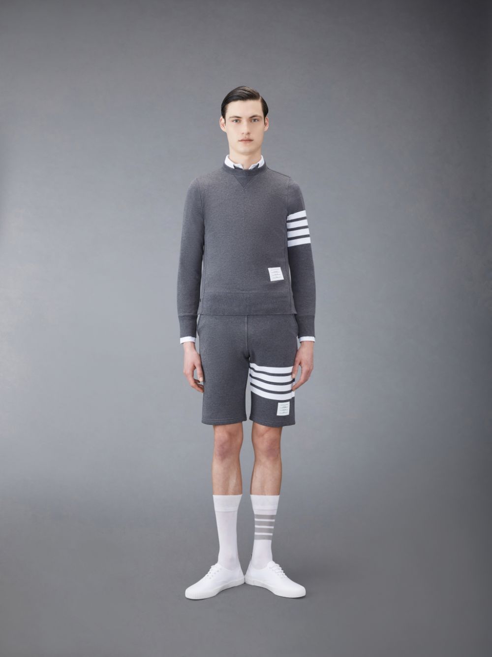 Shorts De Suor Thom Browne Classic Loopback 4-Bar Masculino Cinzentas | AAQ79F34793