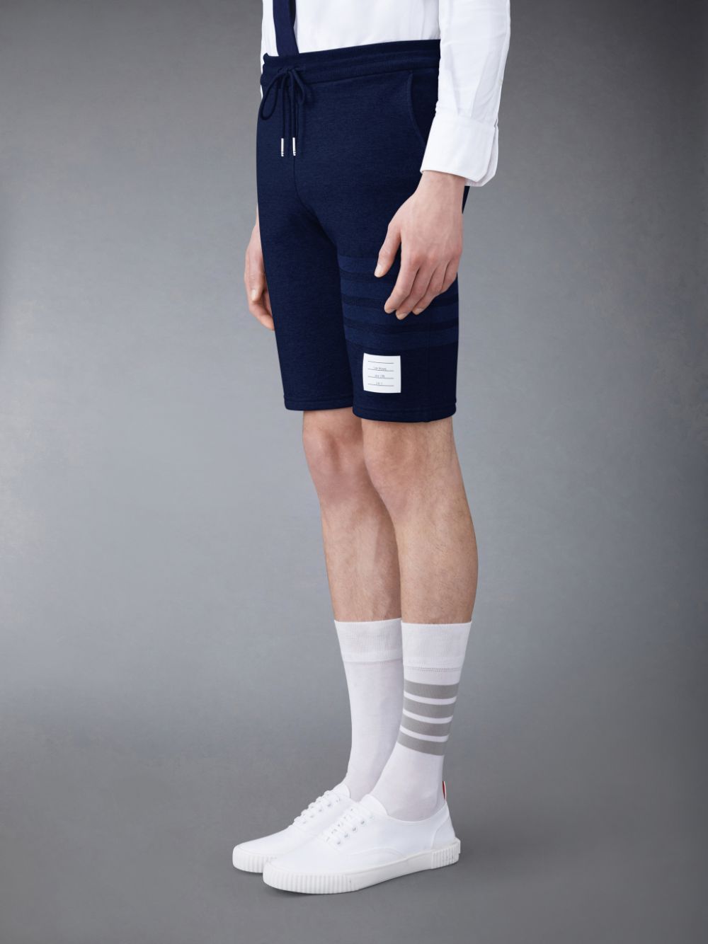 Shorts De Suor Thom Browne Classic Loopback 4-Bar Masculino Azuis | ZCS86K42067