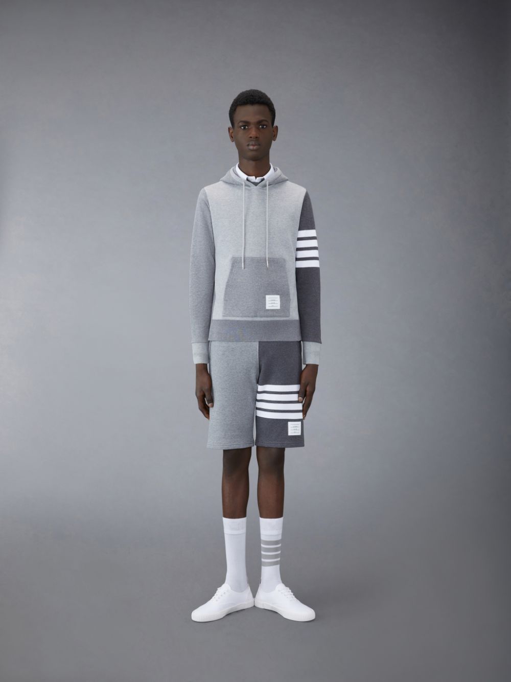 Shorts De Suor Thom Browne Classic Loopback 4-Bar Masculino Cinzentas | ULQ36F93186