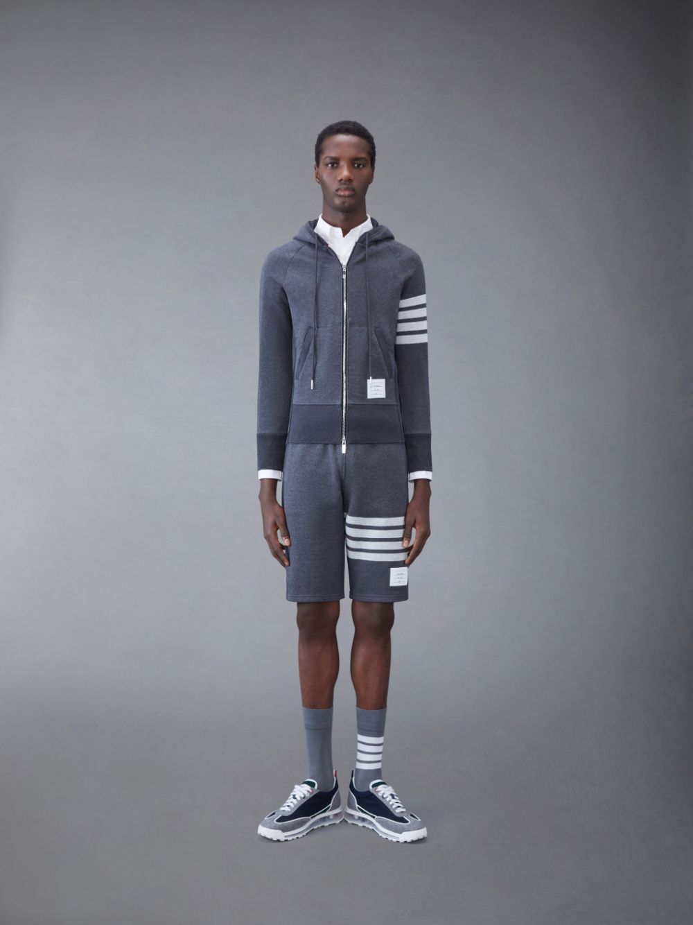 Shorts De Suor Thom Browne Classic Loopback 4-Bar Masculino Cinzentas | ESN51D80028