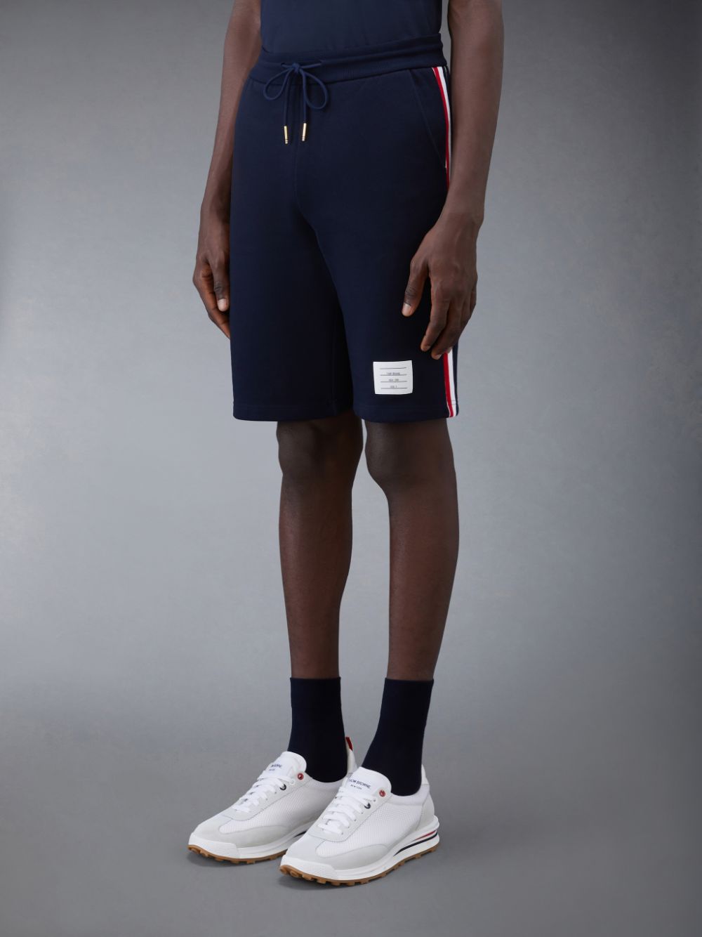 Shorts De Suor Thom Browne Classic Loopback Masculino Azuis | MXI43T01234