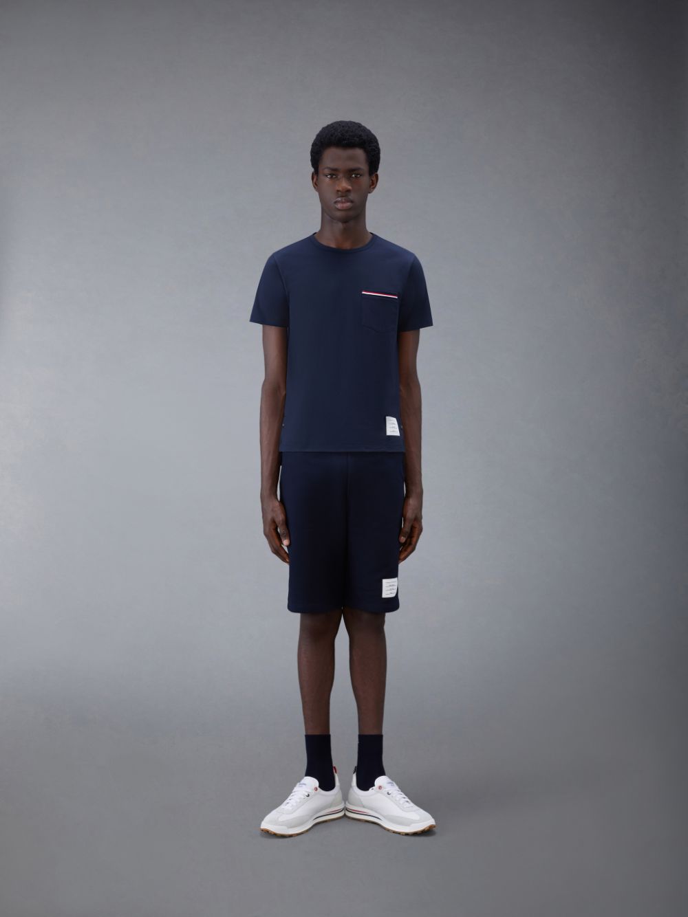 Shorts De Suor Thom Browne Classic Loopback Masculino Azuis | MXI43T01234