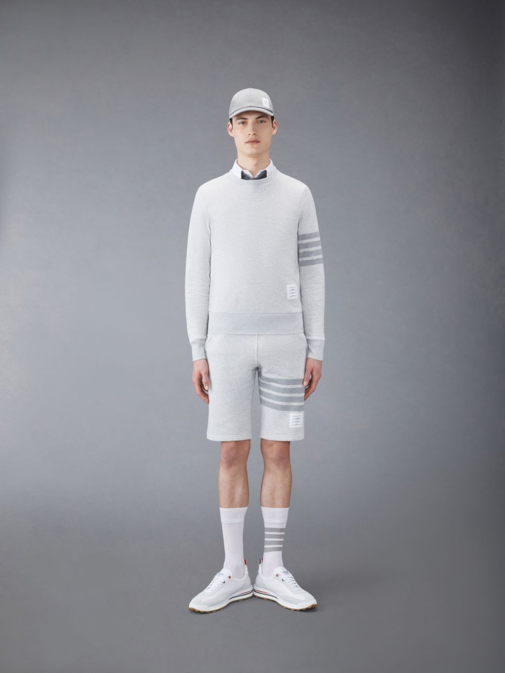 Shorts De Suor Thom Browne Classic Loopback 4-Bar Masculino Cinzentas | CXC96B57431